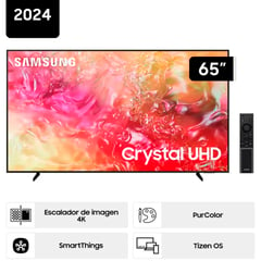 SAMSUNG - Televisor Crystal 65 UHD 4K Tizen OS Smart TV UN65DU7000GXPE 2024