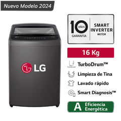 LG - LAVADORA WT16BVTB 16 KG TURBODRUM CARGA SUPERIOR NEGRO