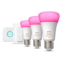 PHILIPS HUE - Kit de inicio 3 Focos Smart Con Regulador De Intensidad