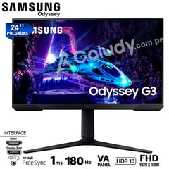 SAMSUNG - Monitor Odyssey G3 LS24DG300ELXPE VA FHD 180Hz 1ms FreeSync