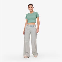 COTTON'S JEANS - JEAN WIDE FLARE PARA MUJER CARMIN