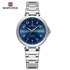 NAVIFORCE - Reloj Mujer NF5033 Plata Azul Analógico Correa Inoxidable