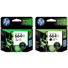 HP - Pack de Cartuchos 664XL Tricolor F6V30AL Negro F6V31AL Original