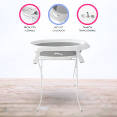 SAFETY 1ST - BAÑERA 2 EN 1 CON SOPORTE Y MALLA «SMILE» GRAY