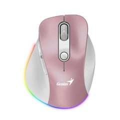 GENIUS - Mouse Ergo 9000s Pro Dual Recargable Inalámbrico/Bt Rosa