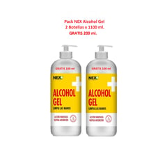 GENERICO - Alcohol Nex 70 Gel Pack x 2 Botellas 1100 ml.Tapa Pump