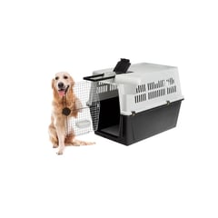 GENERICO - Transportador Kennel Jaula Dog Cat L100Negro Plastico