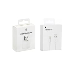 APPLE - Cargador Completo Original Adaptador + Lightning