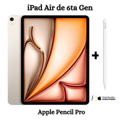 APPLE - IPAD AIR 11” 6TA GEN 2024 128GB WIFI - STARLITGH  + NUEVO PENCIL PRO