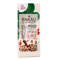 BAKAU - Chocolate con Pistacho Sin Azúcar Bakáu 65% Cacao x 50g