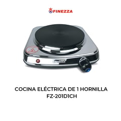 FINEZZA - Cocina Eléctrica 1 hornilla, Acero - Finzza