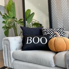 GENERICO - Cojin Boo Halloween Negro Decoraline Home