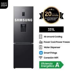 SAMSUNG - Refrigeradora Bottom Freezer 331L RB34C652EB1 - Negro