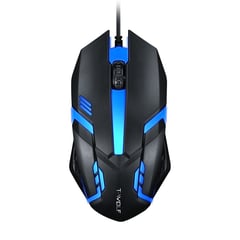 TWOLF - Mouse Optico Gamer V1 RGB Negro USB