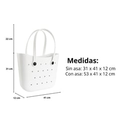 GENERICO - Cartera plástica de playa personalizable - pines - Color Blanco