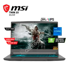 MSI - LAPTOP THIN 15 B12VE-I7 12650H, 16GB, 512GB, RTX 4050 6GB, 15.6" FHD IPS, W11