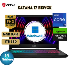 Laptop Katana 17 B13VGK 17.3" Core i9 13900H 16GB 1TB SSD RTX 4070 8GB W11