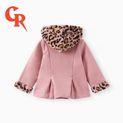 IMPORTADO MC - ABRIGO CON CAPUCHA ANIMAL PRINT MANGA LARGA ELEGANTE NIÑAS