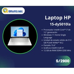 HP - Laptop i7 de 12.ª generación SSD 512 GB PCIe® NVMe™ M.2 15.6"