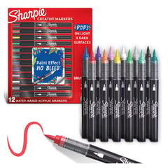 SHARPIE - Marcador Creative Acrílico Punta Pincel Brush X12