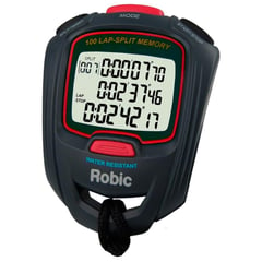 ROBIC - Cronometro SC-717 100 Memorias Display 3 Lineas 1-1000 Negro