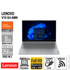 LENOVO - LAPTOP V15 G4 AMN 15.6" FHD AMD RYZEN 5 7520U RAM 8GB-LPDDR5 256GB-SSD SIN SISTEMA OPERATIVO