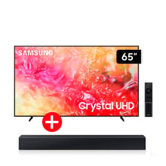 SAMSUNG - Televisor 65 Smart UHD 4K UN65DU7000G + Soundbar 2.0 HW-C400 - Negro