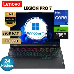 Laptop Legion Pro 7 16" Core i9 13900HX 32GB 1TB SSD RTX 4080 12GB W11