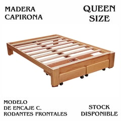 GENERICO - TARIMA QUEEN SIZE MADERA CAPIRONA MODELO CPI ENCAJE,CON C RODAN FRON