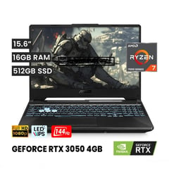 ASUS - Laptop TUF FA506NCR-HN005W R7 7435HS 16gb 512gb ssd 4G Video RTX3050 15.6 FHD 144HZ Window 11