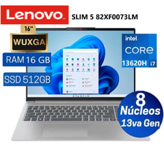 LENOVO - Laptop Slim 5 i7-13620H 16GB 512GB SSD 16" TECLADO ILUMINADO