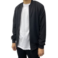 ABORIGEN - Casaca Bomber Jacquard Negro de Hombre -