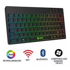 TEROS GAMING - Teclado Gamer Inalambrico Teros Rgb Te-4066g Bluetooth