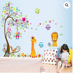 LITTLE BRU ACCESORIOS EXCLUSIVOS - Sticker vinil decorativo cuarto de bebé o infantil Árbol con pétalos