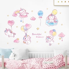 LITTLE BRU ACCESORIOS EXCLUSIVOS - Sticker vinil decorativo pared de bebé o niños Unicornios