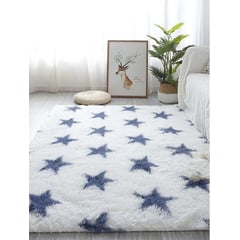 GENERICO - Alfombra De Felpa Piso Decorativo Blanca Estrella