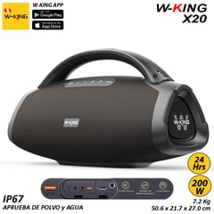 W KING - Parlante Bluetooth W-King X20 200W RMS NEGRO WKing