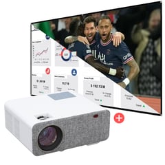 OWLENZ - Proyector Smart Android 9.0 Bluetooth Sd500 FullHD + Ecran Blanco