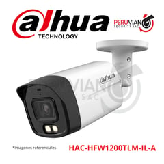 DAHUA - Cámara tipo bala HDCVI de 2 MP con doble luz y foco fijo HAC-HFW1200TLM-IL-A