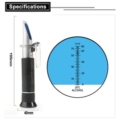 GENERICO - Refractómetro 0 a 80 % V/v Medidor Grado de Alcohol