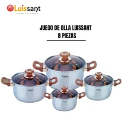 LUISSANT - Juego De Ollas 8 Piezas Marrón