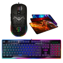 MICRONICS - Kit Gamer 3 En 1 :teclado Fisher +mouse Warrior 7200dpi+pad