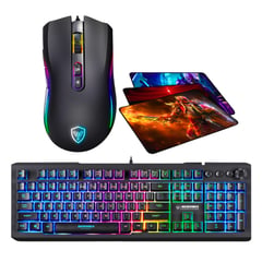 MICRONICS - Kit Gamer 3 En 1 :teclado Avanty +mouse Kripton 12800dpi+pad