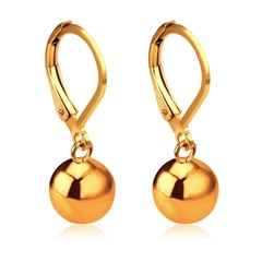 GENERICO - Aretes Esfera Moda Pendientes Para Mujer Doble Baño Oro