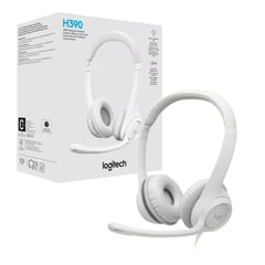 LOGITECH - AUDIFONO H390 / MICROFONO ,SILENCIADOR DE RUIDO, USB, BLANCO