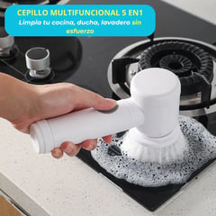 GENERICO - CEPILLO 5 EN1-LIMPIAR COCINA-DUCHA-LAVADERO-VENTANAS-RECARGABLE