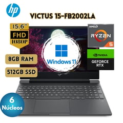 Laptop Victus 15-fb2002la Ryzen 5 8645HS 8GB 512GB SSD RTX 3050 6GB W11