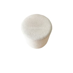 GENERICO - Puff Circular Minimalista Divanmuebles en Tela Ovejera Beige