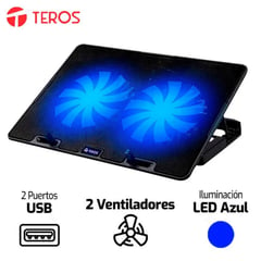 TEROS - Cooler Para Laptop TE-7020N 2 Ventiladores