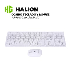 HALION - KIT TECLADO Y MOUSE INALAMBRICO BLANCO HA-K652C